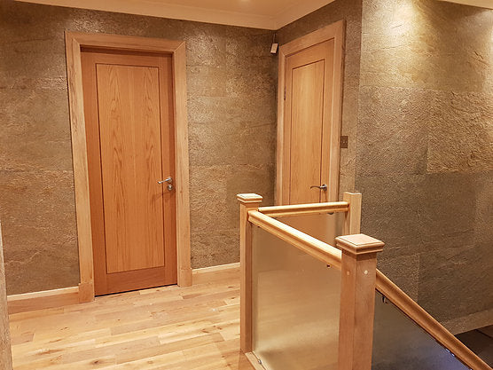 Auro slate veneer feature walls on interior landing
