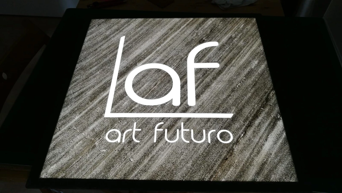 D Black slate veneer with illuminated corporate signage