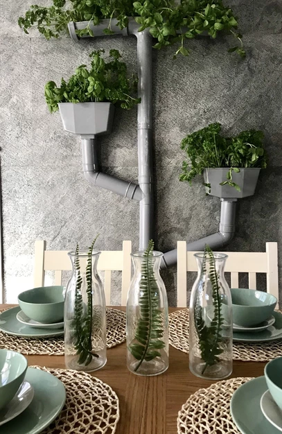 Silver Grey slate veneer feature wall beside dining area