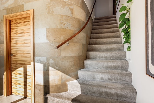 Tan slate veneer feature wall