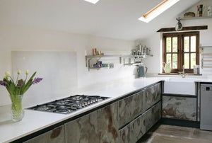 Bianco slate veneer kitchen doors
