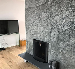 Silver grey slate veneer feature wall