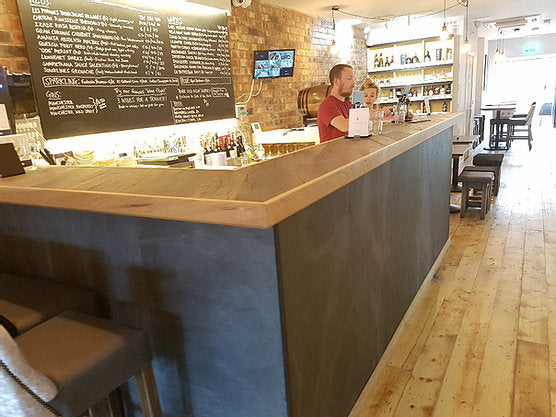 Nero slate veneer counter cladding