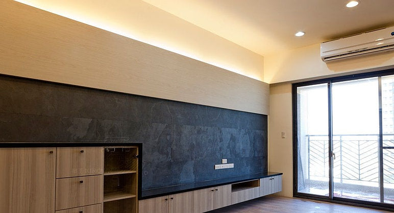 Nero slate veneer feature wall
