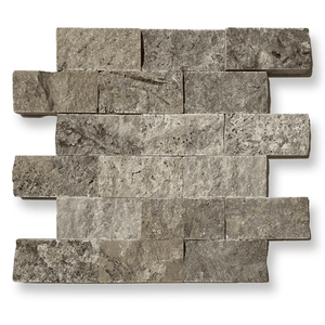 Silver travertine split face cladding stone tile