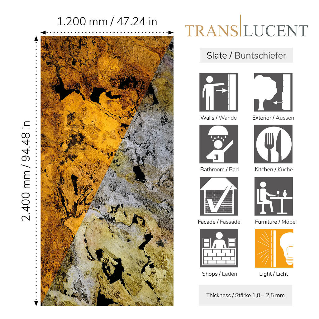 Falling Leaves translucent slate veneer