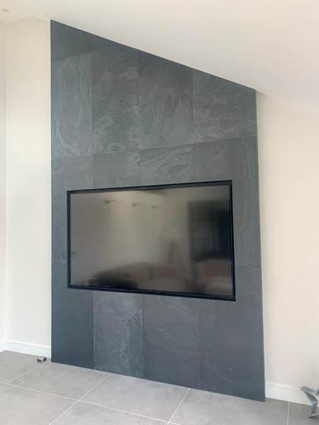 Nero slate veneer feature wall