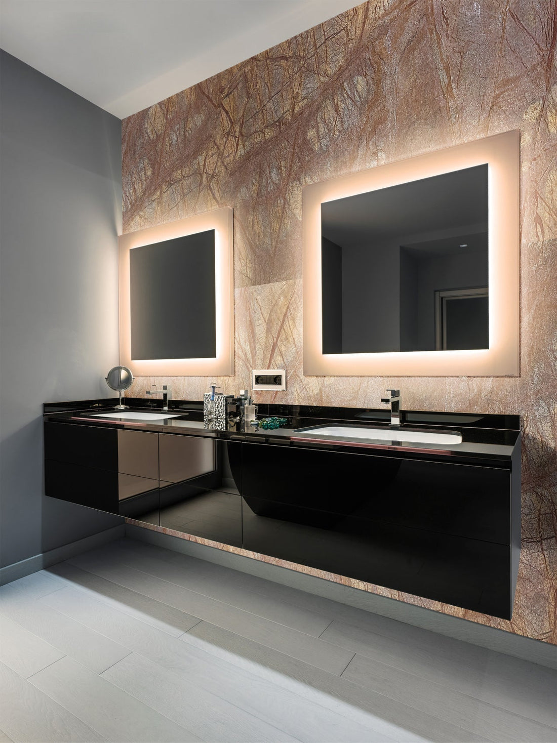 rainforest brown marble veneer bathroom wall 
