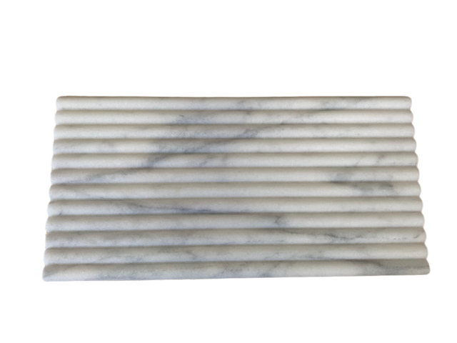 Carrara White Marble Bambu 610 x 305mm Tile