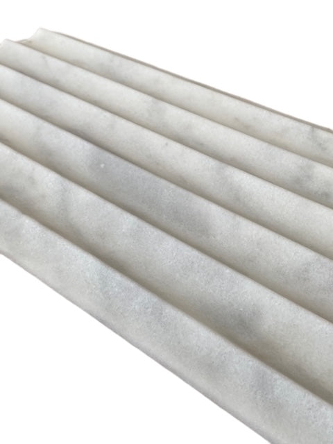 Carrara white marble fluted tile