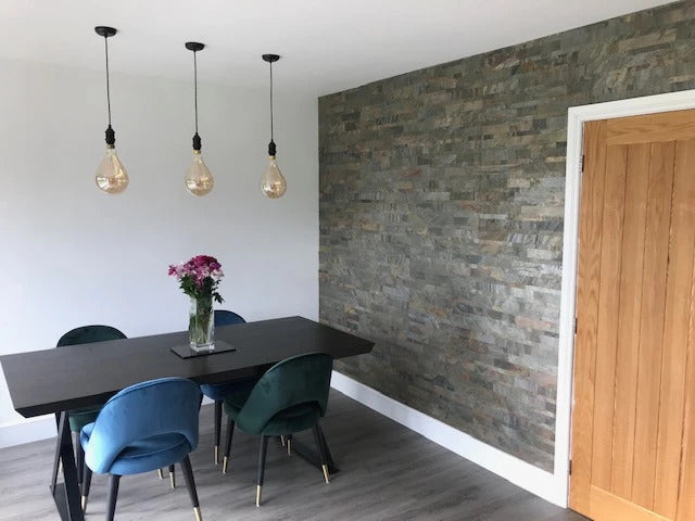Burning Forest Multi Brick slate veneer dining room feature wall