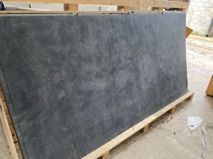 X1 Dark Blue Grey Concrete 244 x 122cm Limestone Veneer Sheet With Damaged Corner / Edges