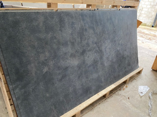 X1 Dark Blue Grey Concrete 244 x 122cm Limestone Veneer Sheet With Damaged Corner / Edges