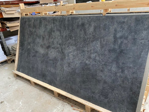 X1 Dark Blue Grey Concrete 244 x 122cm Limestone Veneer Sheet With Damaged Corner / Edges