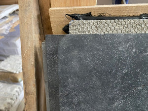 X1 Dark Blue Grey Concrete 244 x 122cm Limestone Veneer Sheet With Damaged Corner / Edges