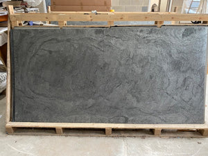 X1 Silver Grey 244 x 122cm Slate Veneer Sheet With One Damaged Edge Or Corner