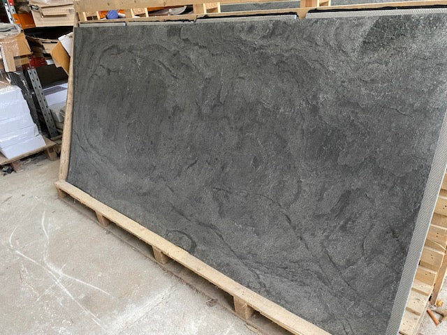 X1 Silver Grey 244 x 122cm Slate Veneer Sheet With One Damaged Edge Or Corner