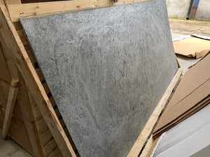 X1 Silver Grey 244 x 122cm Slate Veneer Sheet With One Damaged Edge Or Corner