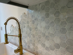 Carrara White Marble Polished Hexagon Mosaic