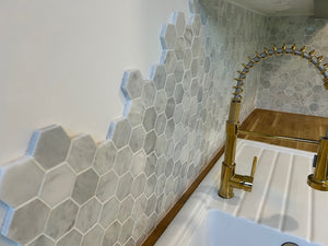 Carrara White Marble Polished Hexagon Mosaic