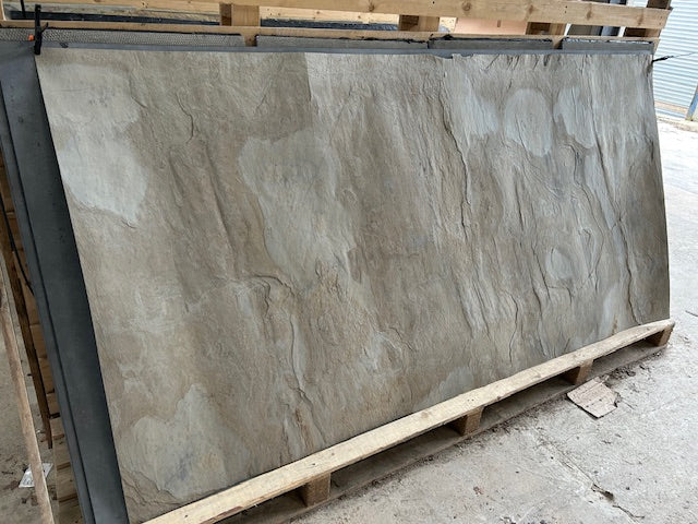 X1 Tan 240 x 120cm Slate Veneer Sheet (One damaged long end & split)
