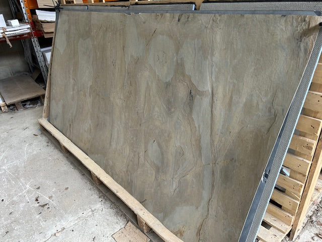 X1 Tan 240 x 120cm Slate Veneer Sheet (One damaged long end & split)