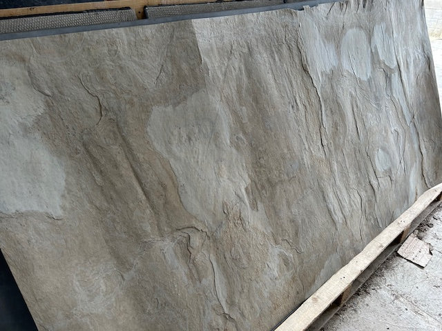 X1 Tan 240 x 120cm Slate Veneer Sheet (One damaged long end & split)