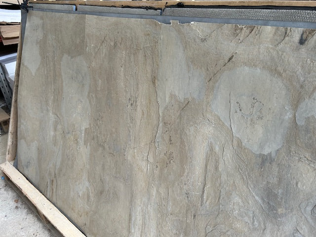 X1 Tan 240 x 120cm Slate Veneer Sheet (One damaged long end & split)