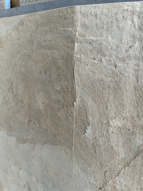 X1 Tan 240 x 120cm Slate Veneer Sheet (One damaged long end & split)