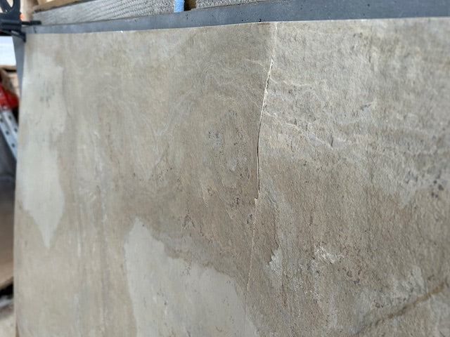 X1 Tan 240 x 120cm Slate Veneer Sheet (One damaged long end & split)