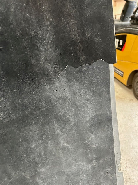 X1 Dark Blue Grey Concrete 244 x 122cm Limestone Veneer Sheet With Damaged Corner & Edges