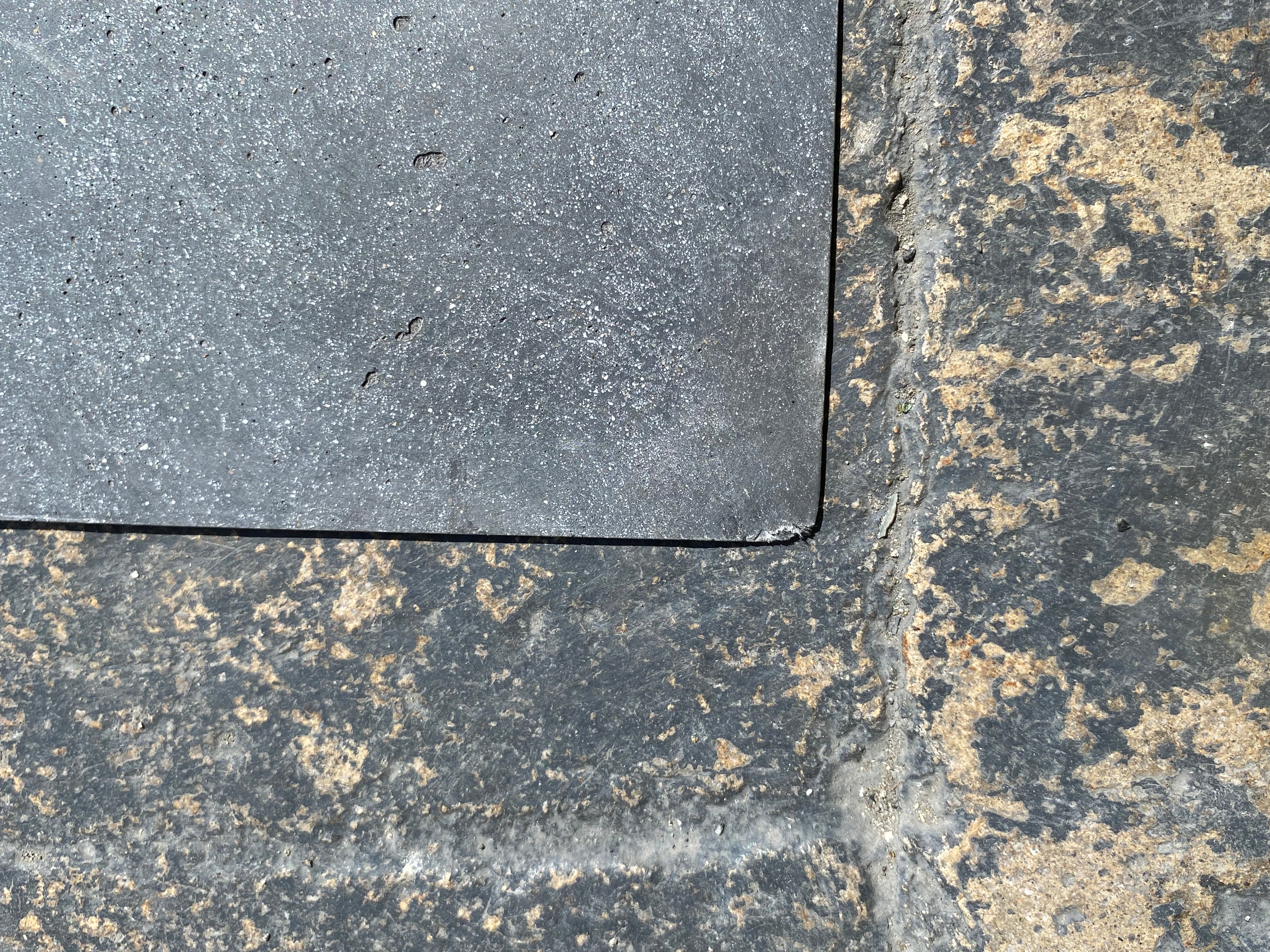 X2 DAMAGED Dark Blue Grey Concrete 244 x 122cm Limestone Veneer Sheets