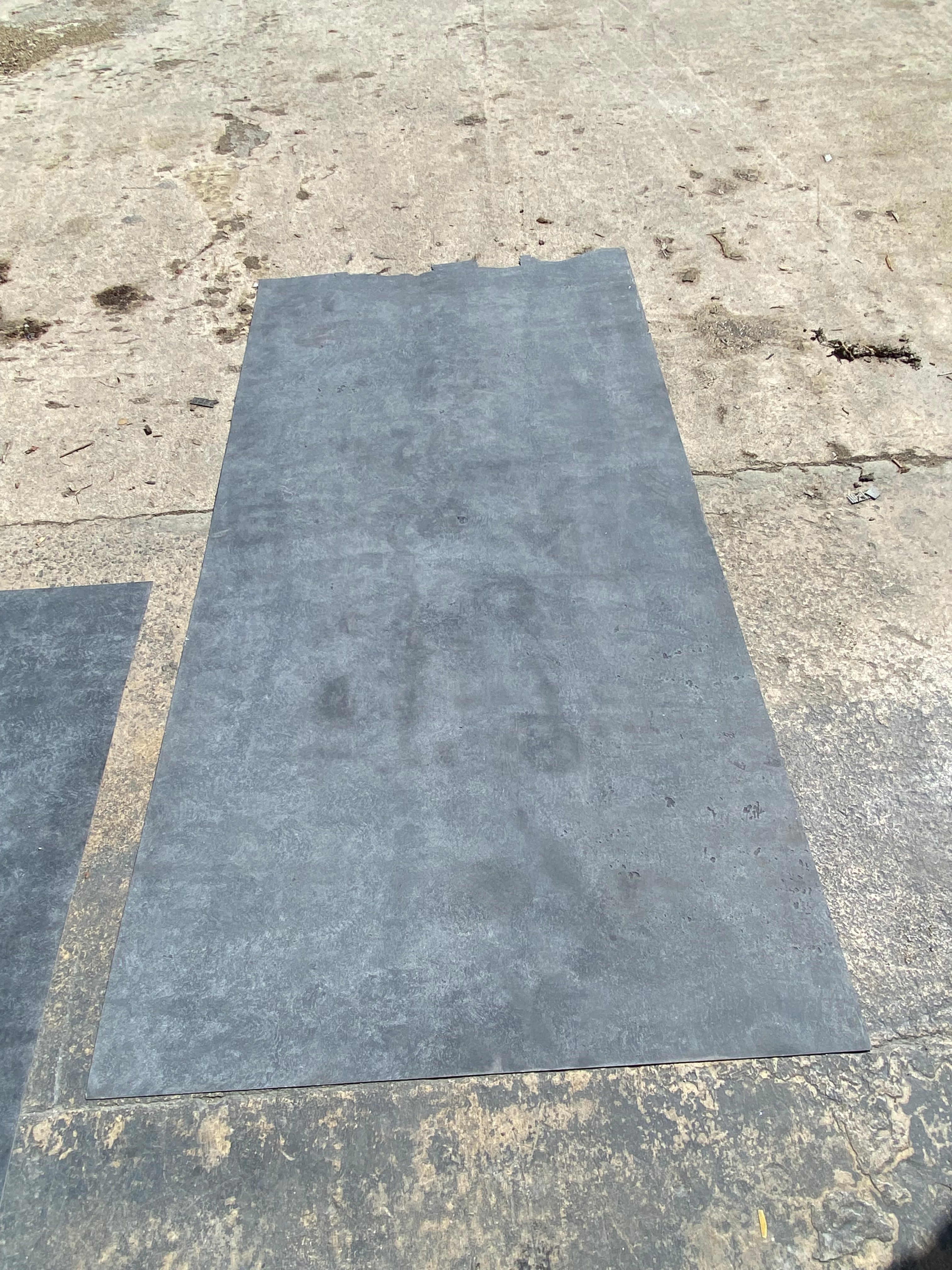 X2 DAMAGED Dark Blue Grey Concrete 244 x 122cm Limestone Veneer Sheets