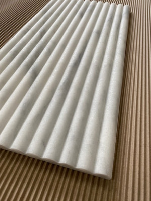 Carrara white marble bambu tile