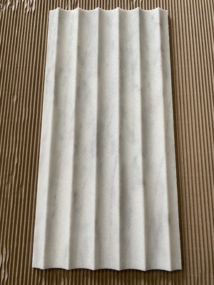 Carrara white marble fluted tile