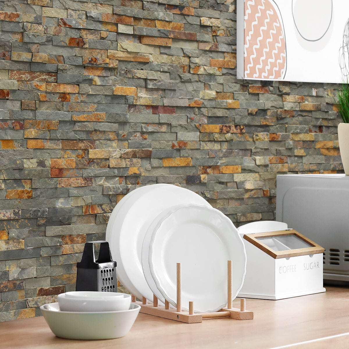 Rustic Slate 40 x 10cm Split face Cladding Sheet