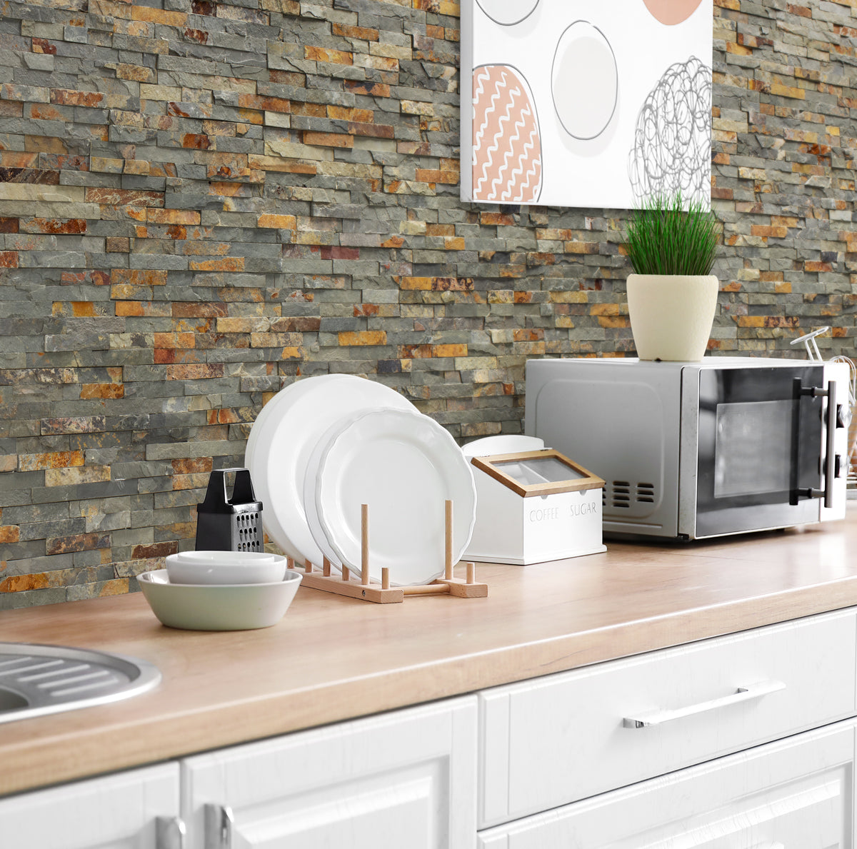 Rustic Slate 40 x 10cm Split face Cladding Sheet