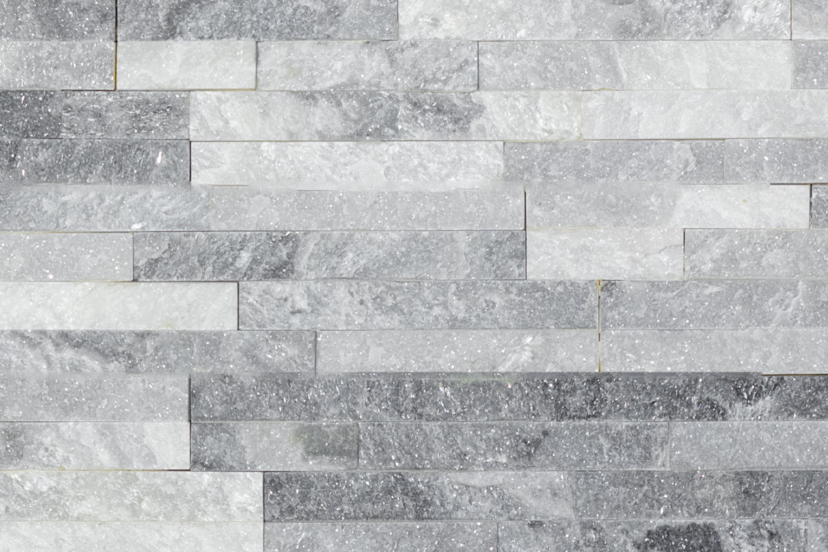 White Shadow Quartzite 40 x 10cm Split face Cladding Sheet