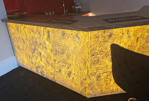 Caldera Gold translucent slate veneer bar 