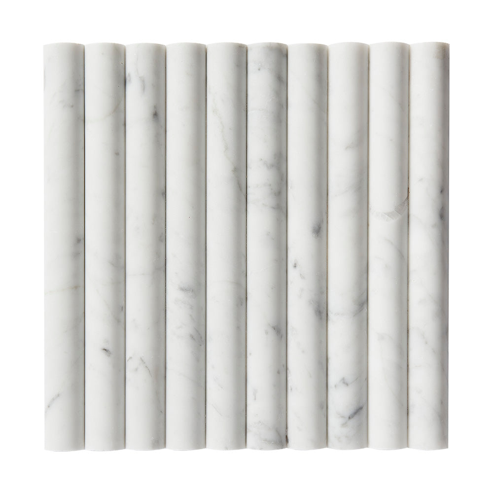Carrara white marble bambu tile