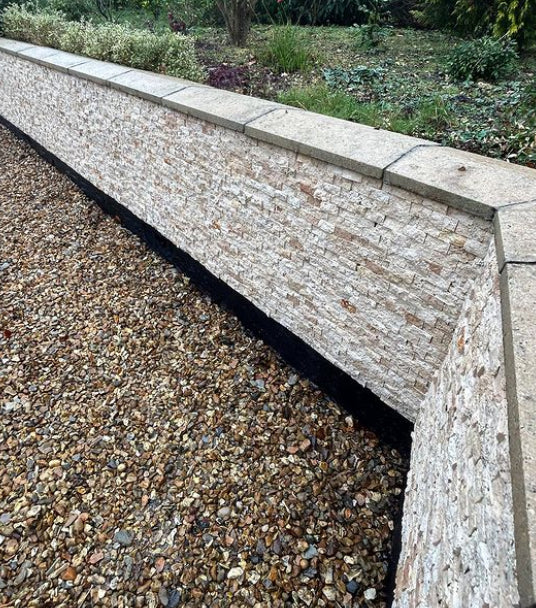 Rustic travertine split face cladding tiles