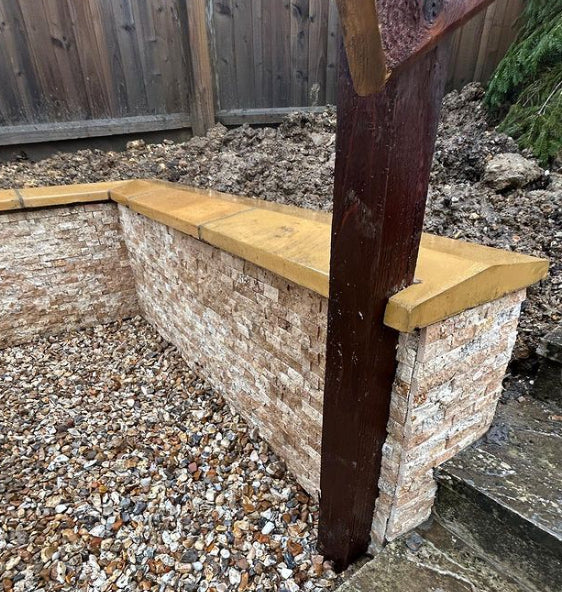 Rustic travertine split face cladding tiles