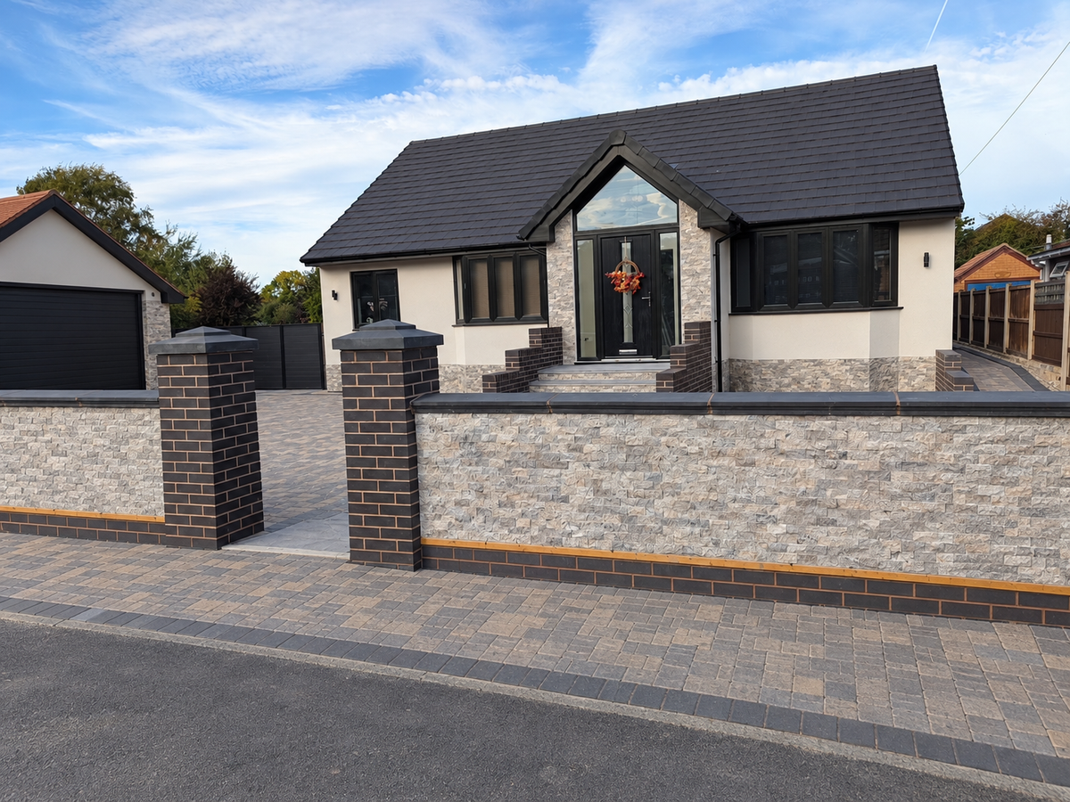 silver travertine split face cladding external wall cladding