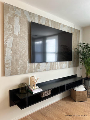 tan slate veneer media wall