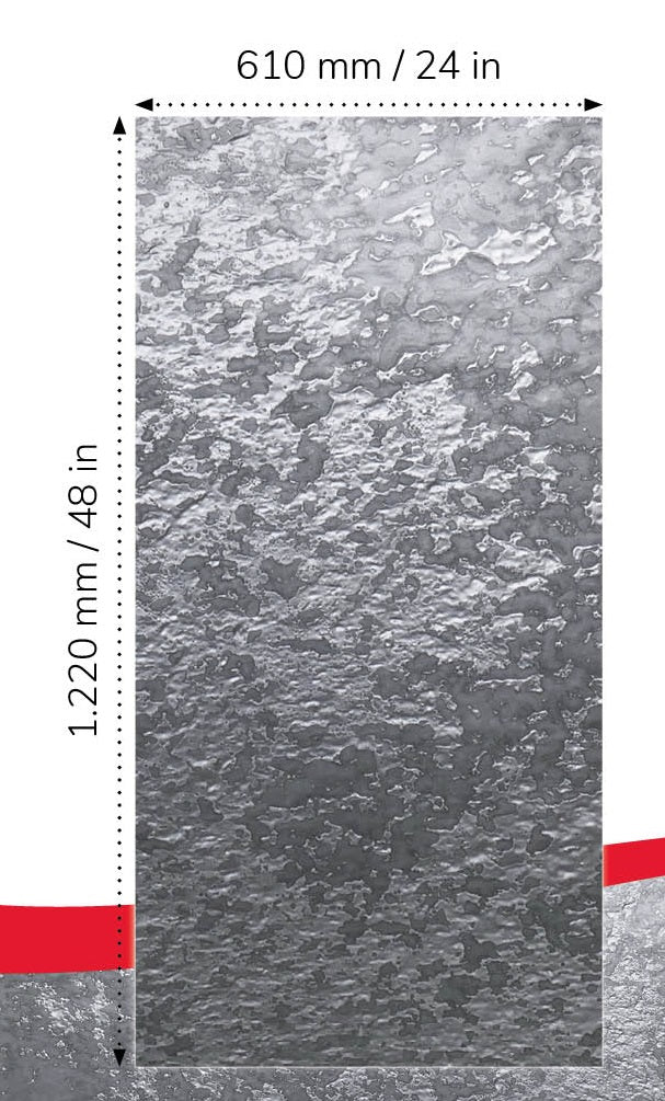 x10 122 x61cm Silver Metal Veneer Sheets