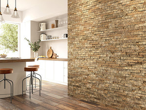 Rustic travertine split face cladding stone tiles feature walls