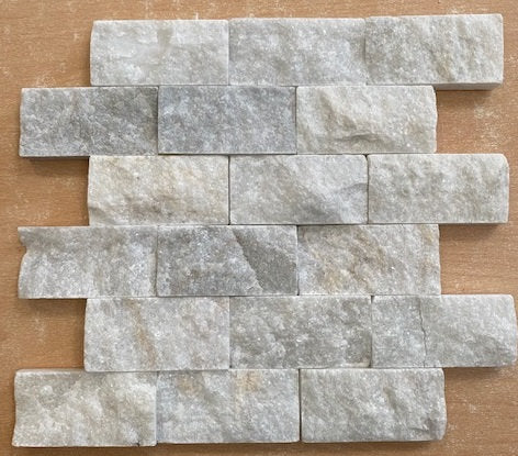 White marble split face cladding natural stone tile 