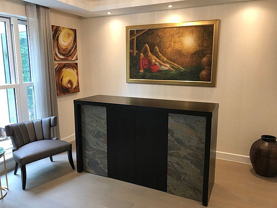 Burning Forest slate veneer furniture cladding