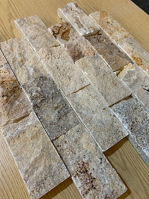 Scabos multi colour travertine split face stone tiles 