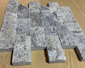 Silver travertine split face cladding stone tile 